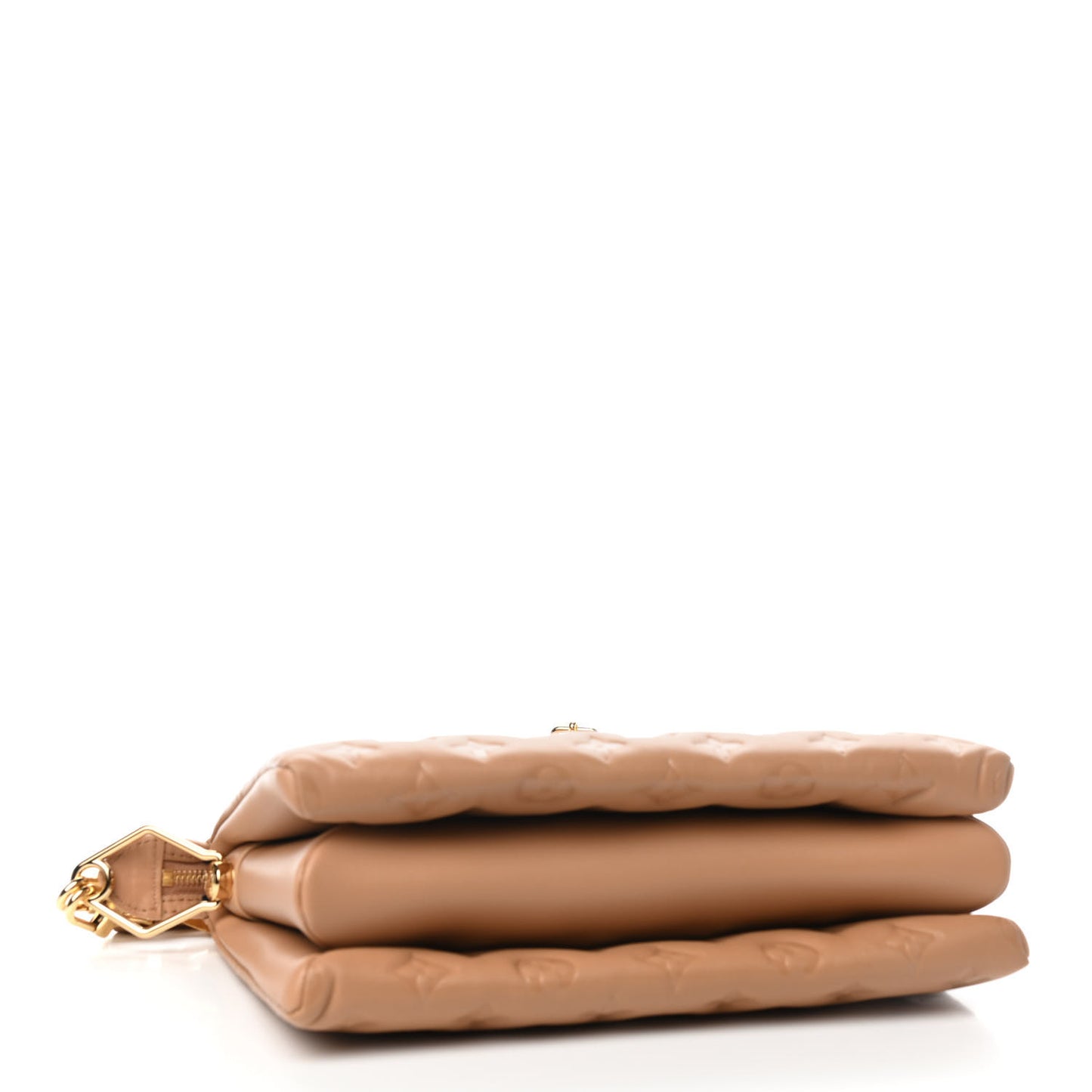 Lambskin Embossed Monogram Coussin PM Camel