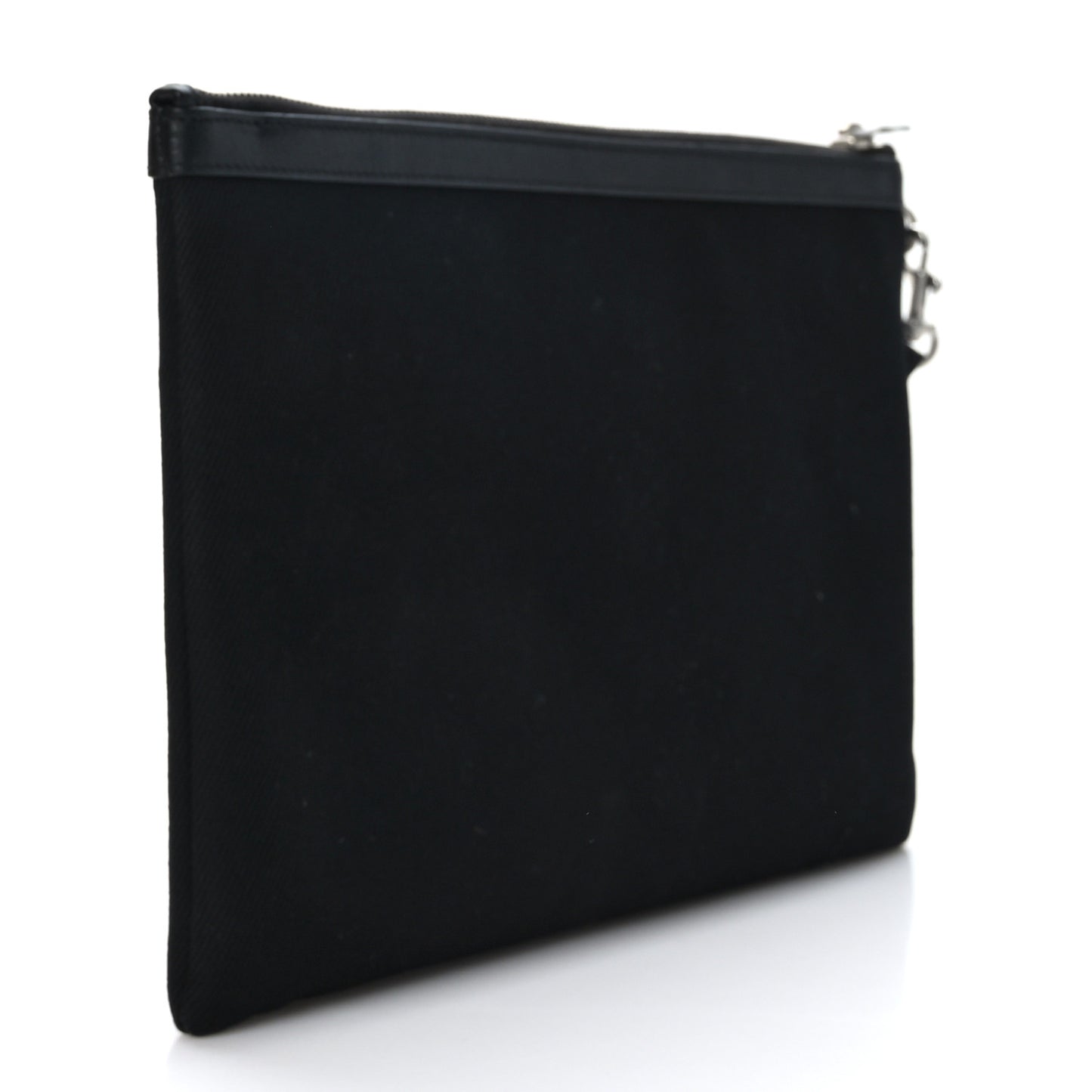Linen Canvas Rive Gauche Zipped Pouch Black