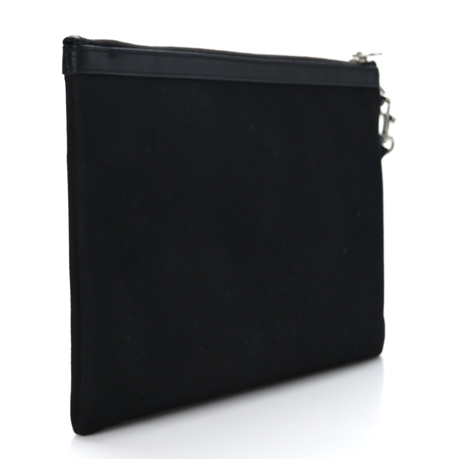 Saint Laurent Linen Canvas Rive Gauche Zipped Pouch Black 3 of 7