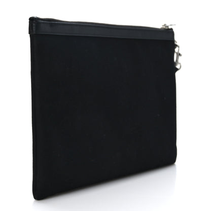 Saint Laurent Linen Canvas Rive Gauche Zipped Pouch Black 3 of 7