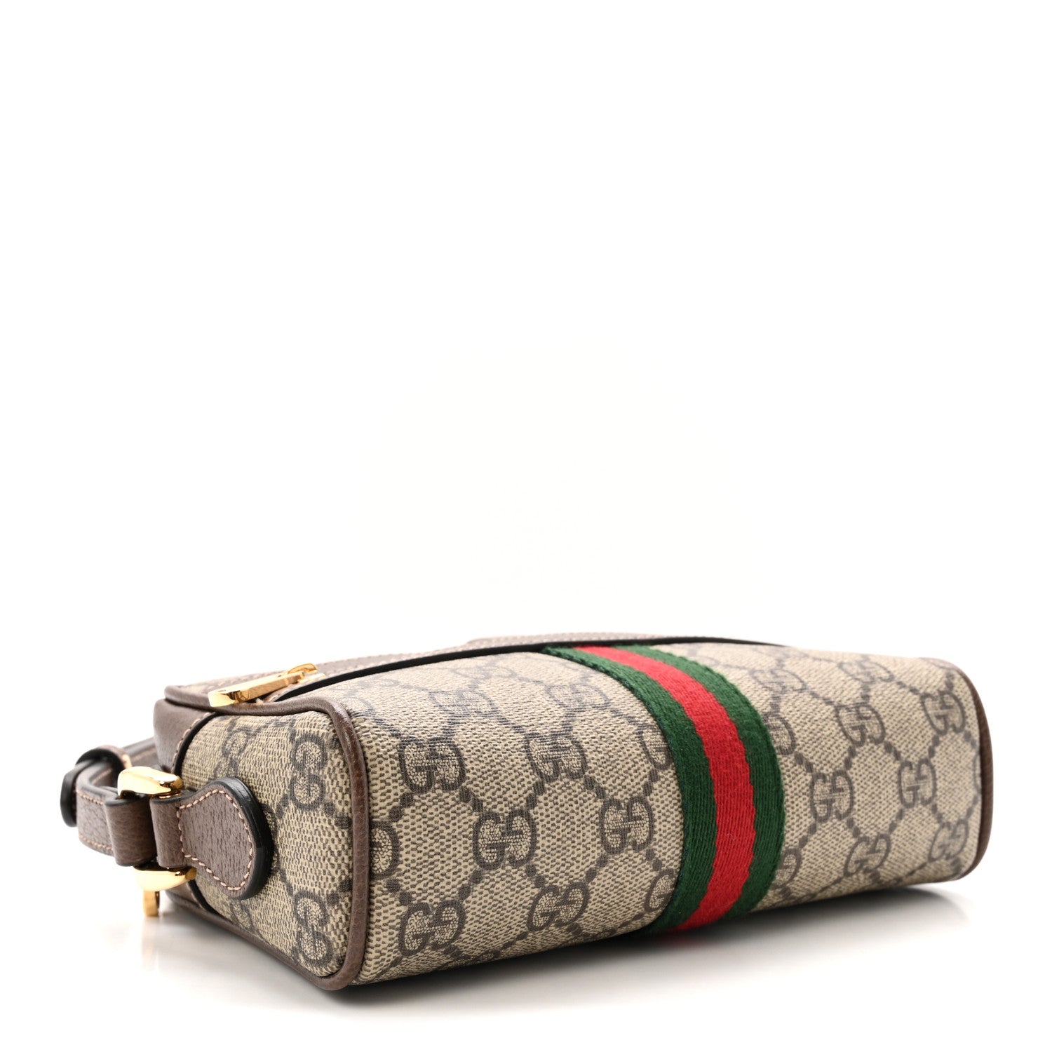 Gucci GG Supreme Monogram Web Mini Ophidia Shoulder Bag Brown 4 of 11