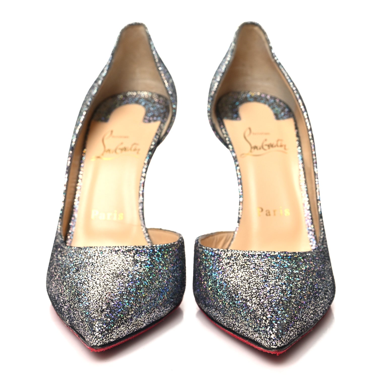 Christian Louboutin Patent Glitter Disco Ball Iriza 100 Pumps 38 Purple Pop Multicolor 2 of 7