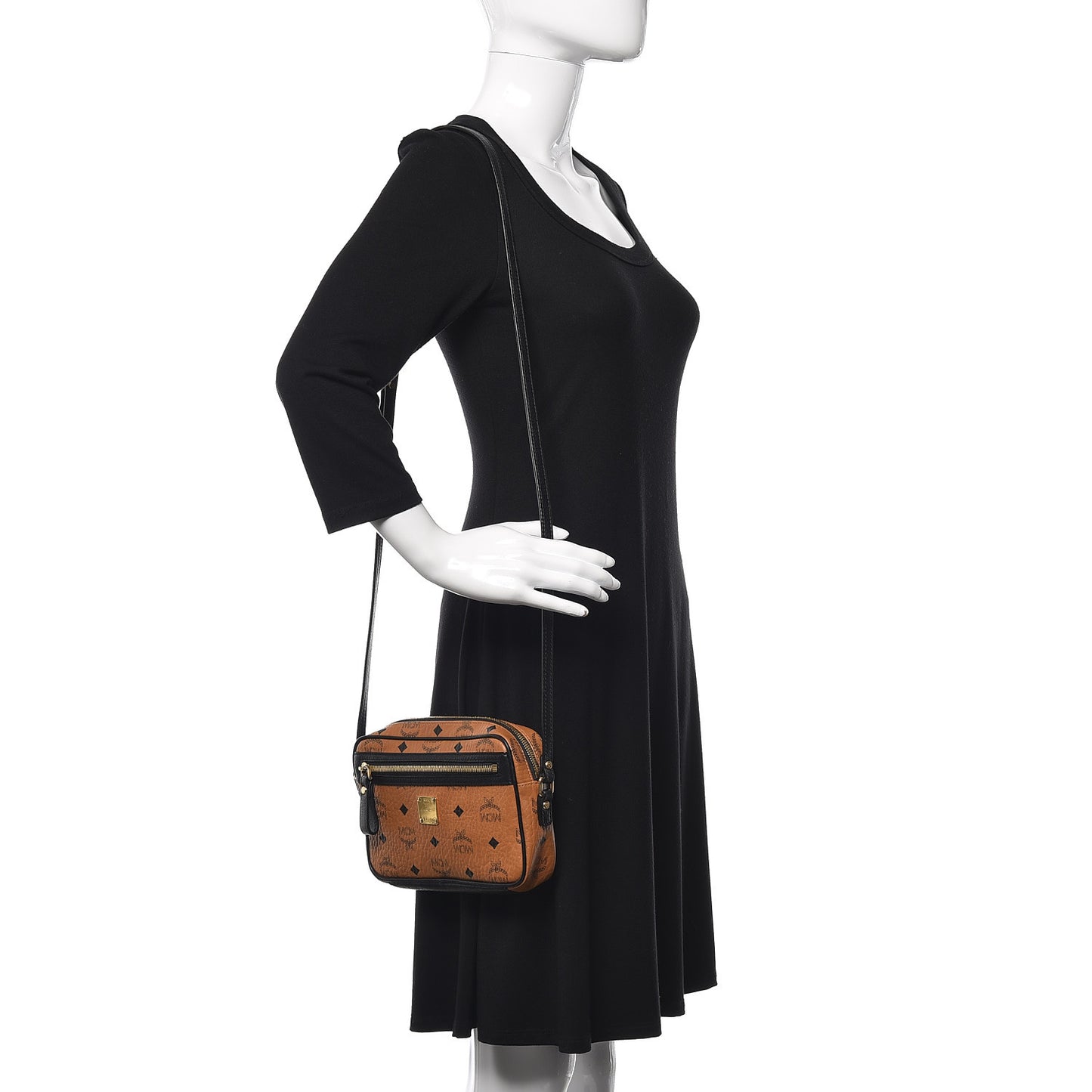 Visetos Small Crossbody Bag Cognac Black