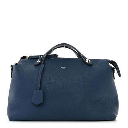 Fendi Vitello Camargue Large By The Way Boston Bag Blue 1 of 14