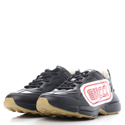 Gucci X SEGA Calfskin Logo Mens Rhyton Sneakers 10 Black 3 of 11