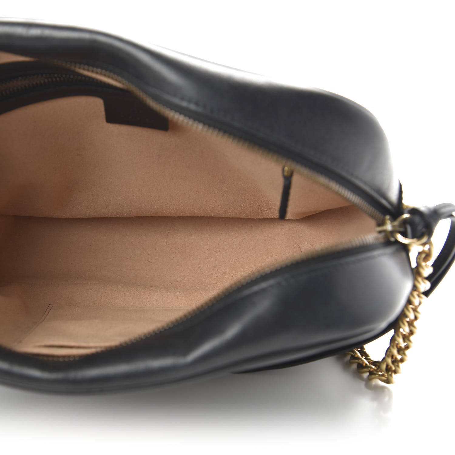 Gucci Calfskin Matelasse Medium GG Marmont Chain Shoulder Bag Black 5 of 10