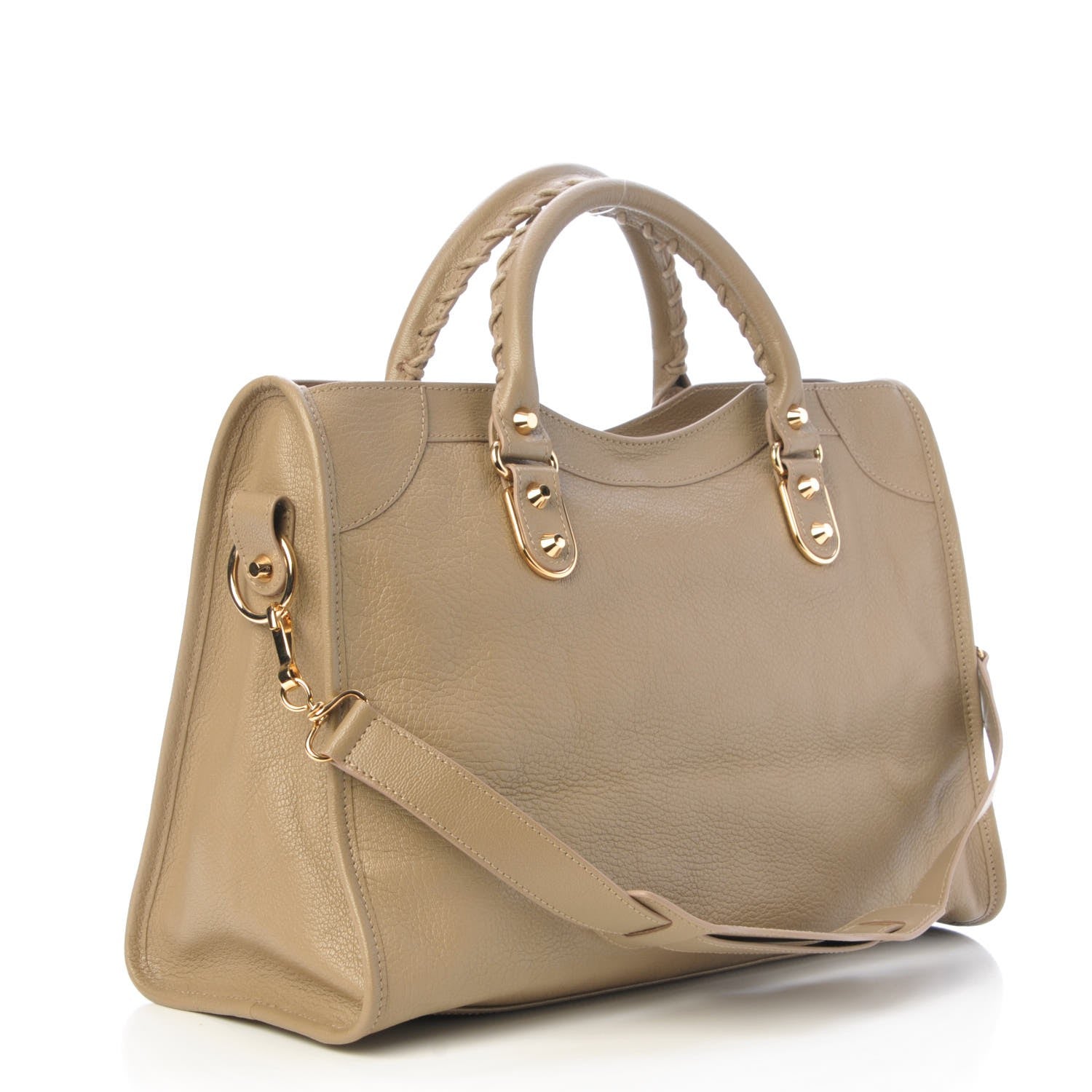 Balenciaga Chevre Gold Metallic Edge Hardware City Beige Latte 3 of 7