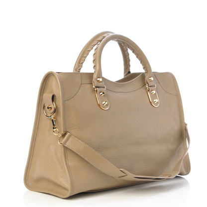 Balenciaga Chevre Gold Metallic Edge Hardware City Beige Latte 3 of 7