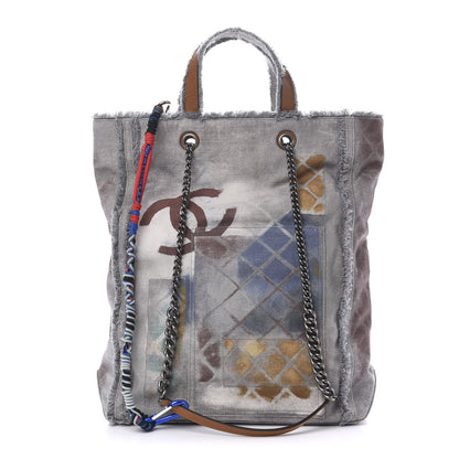 Chanel Canvas Large Graffiti Tote Grey 1 of 12