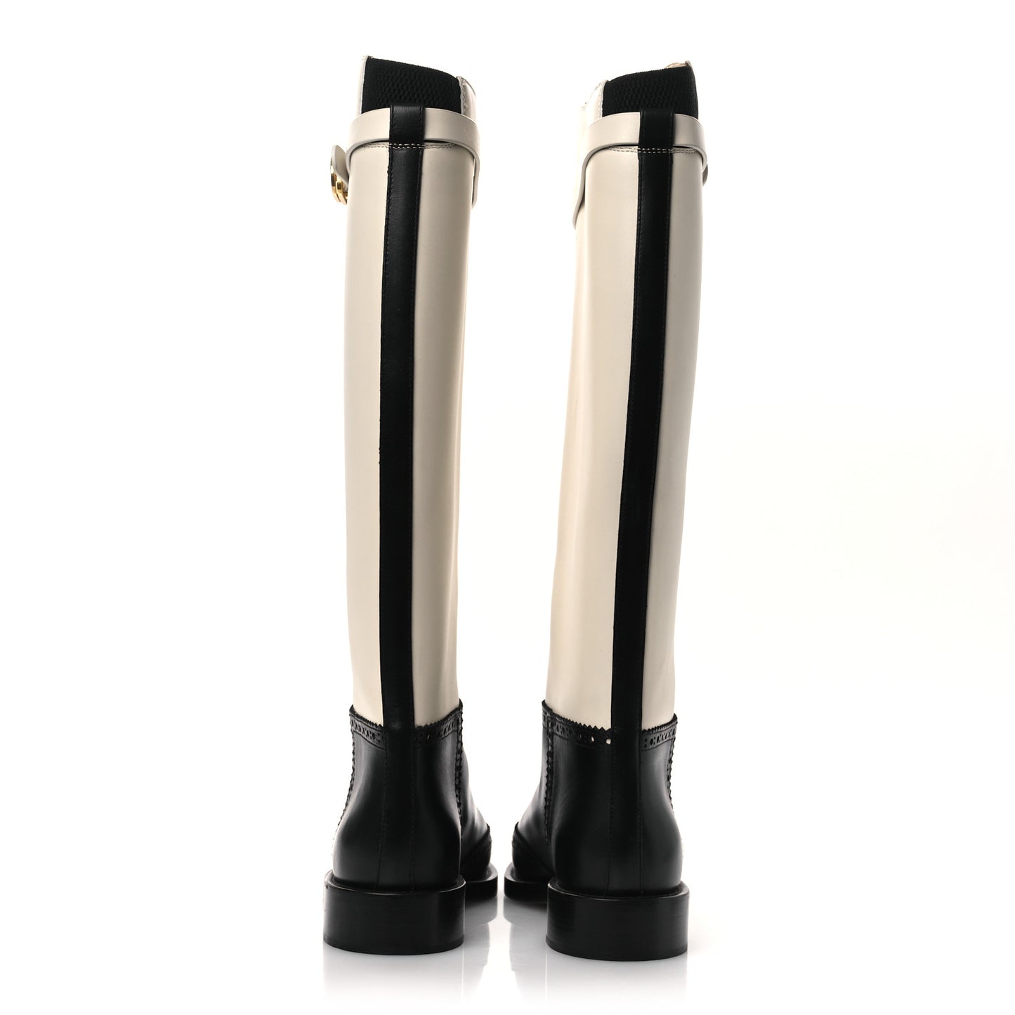 Calfskin Empreinte High Boot 38 White Black