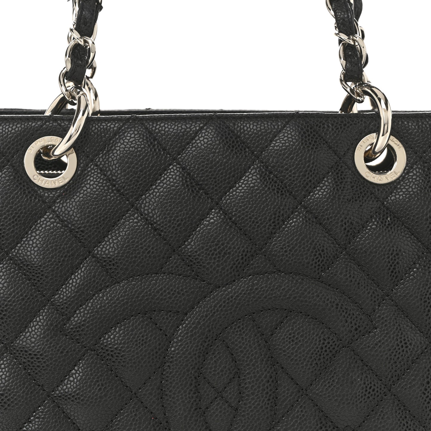 Caviar Quilted Grand Shopping Tote GST Black