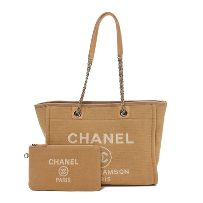 Chanel Mixed Fibers Small Deauville Tote Beige 3 of 11