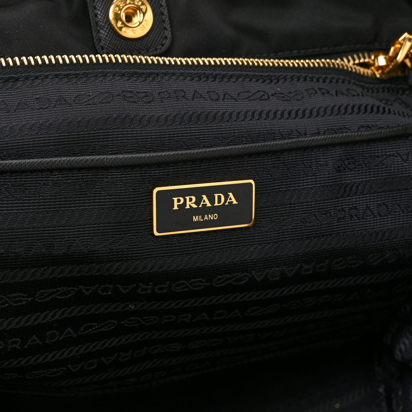 Tessuto Nylon Saffiano Shopping Tote Black