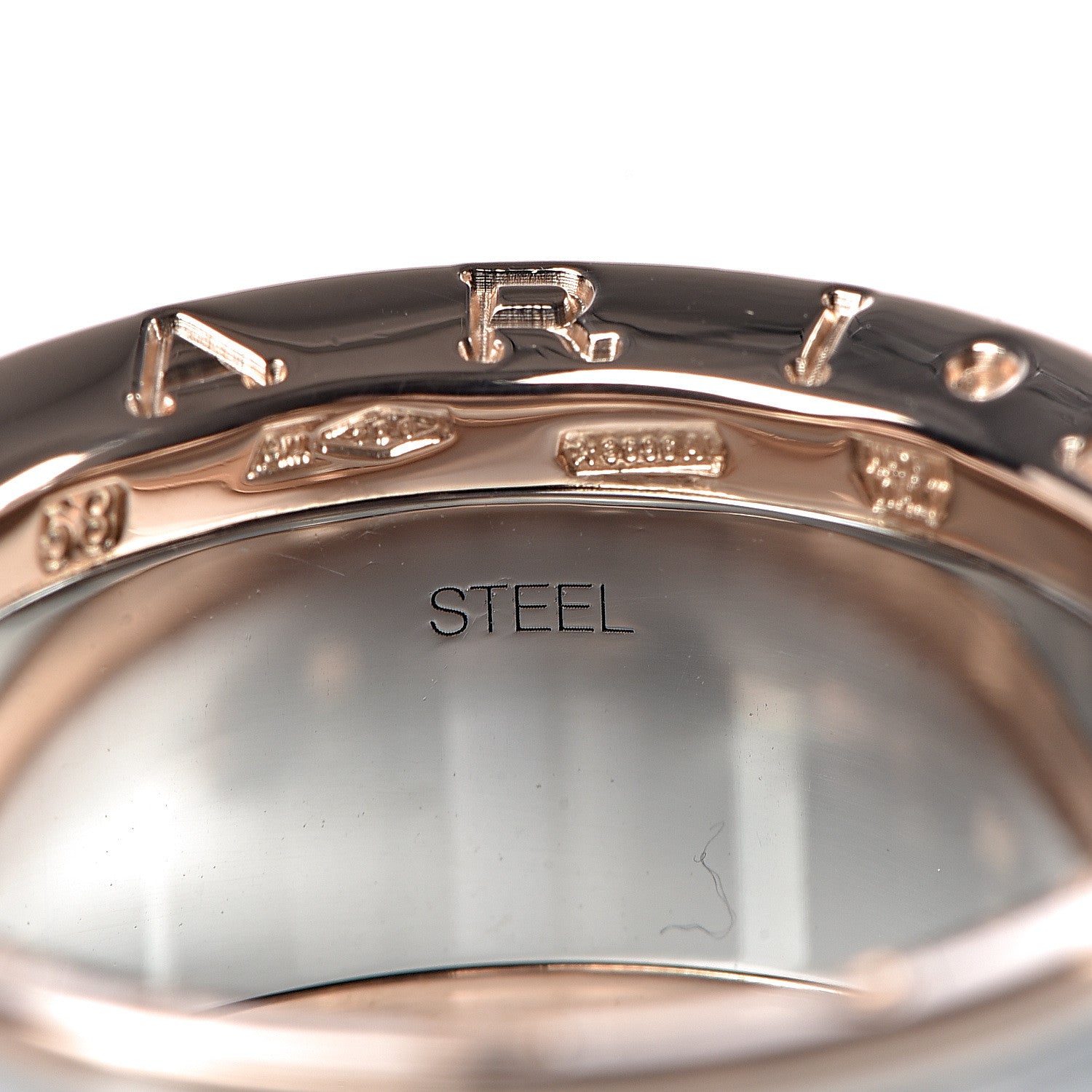 Bulgari Stainless Steel 18K Rose Gold Anish Kapoor B.Zero1 Ring 58 8.25 5 of 6
