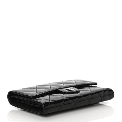 Chanel Patent Quilted Large Flap Wallet Black 4 of 16