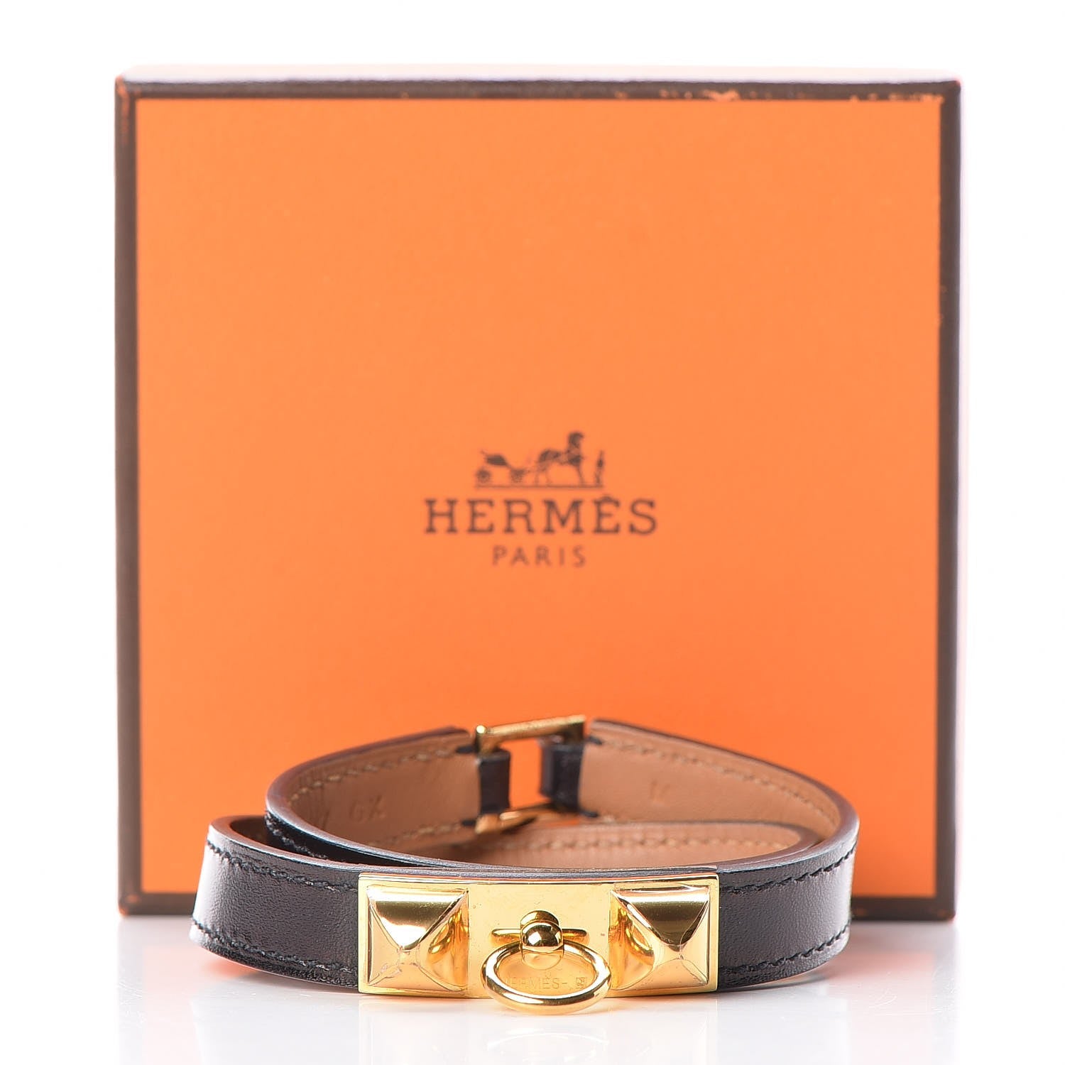 Hermes Box Rivale Double Tour Bracelet M Black 8 of 8