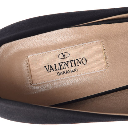 Valentino Garavani Satin Peep Toe Pumps 40 Black 8 of 15