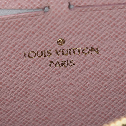 Louis Vuitton Damier Ebene Clemence Wallet Rose Ballerine 6 of 9