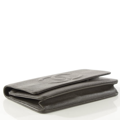 Chanel Caviar Timeless CC Wallet on Chain WOC Grey 4 of 8
