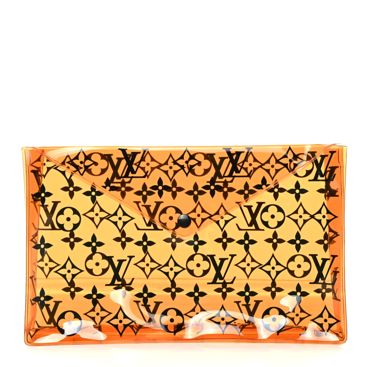 PVC Monogram Printed Envelope Pouch Orange