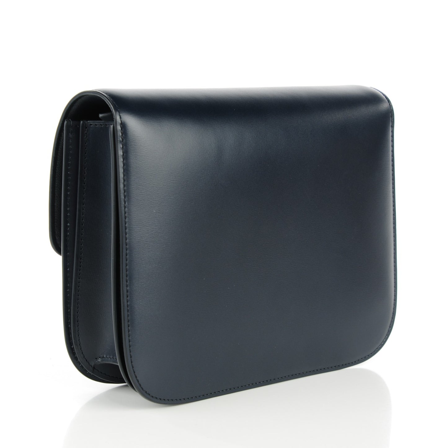 Box Calfskin Medium Classic Box Flap Bag Navy Blue