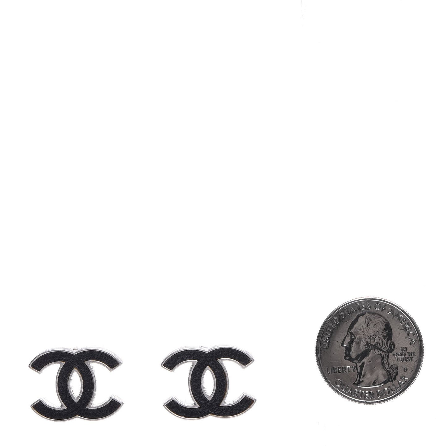 Lambskin CC Earrings Black