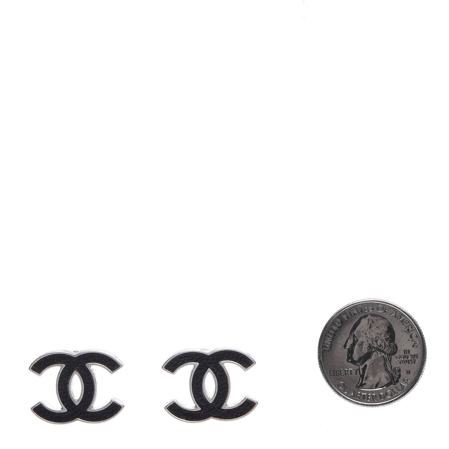 Chanel Lambskin CC Earrings Black 2 of 4