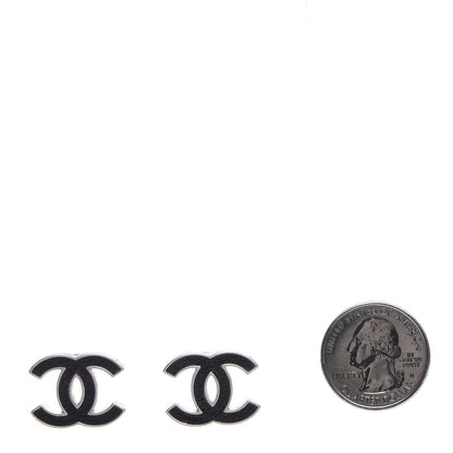 Chanel Lambskin CC Earrings Black 2 of 4