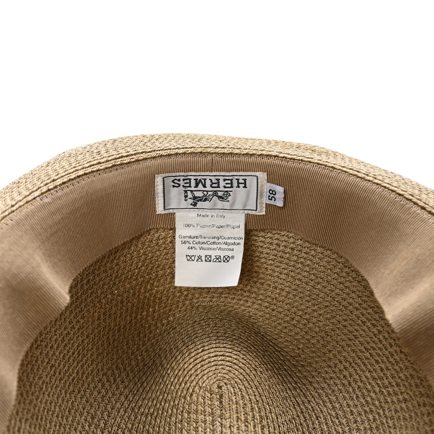 Straw Grosgrain Hat 58