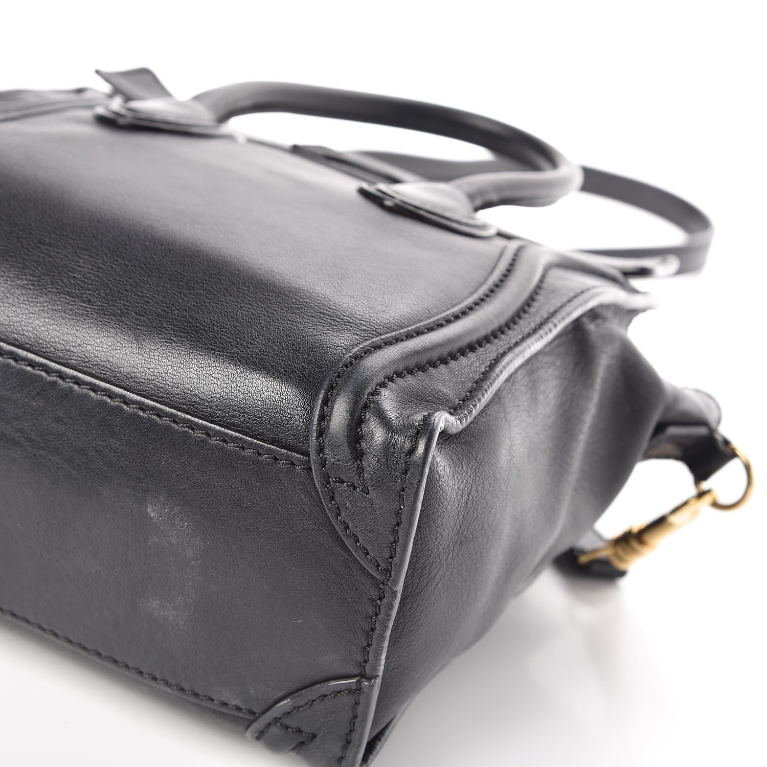 Celine Smooth Calfskin Nano Luggage Black 12 of 14