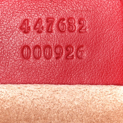 Gucci Calfskin Matelasse Small GG Marmont Chain Shoulder Bag Hibiscus Red 7 of 11