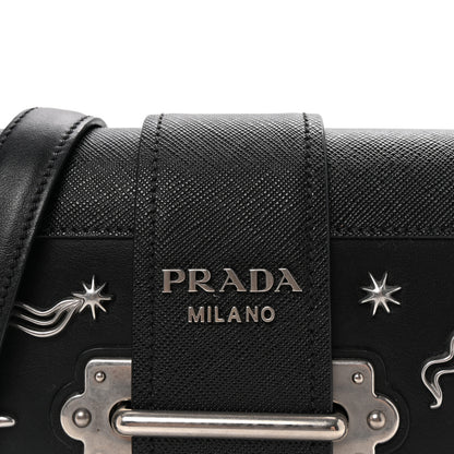 Prada City Calf Saffiano Cahier Astrology Bag Black 7 of 9