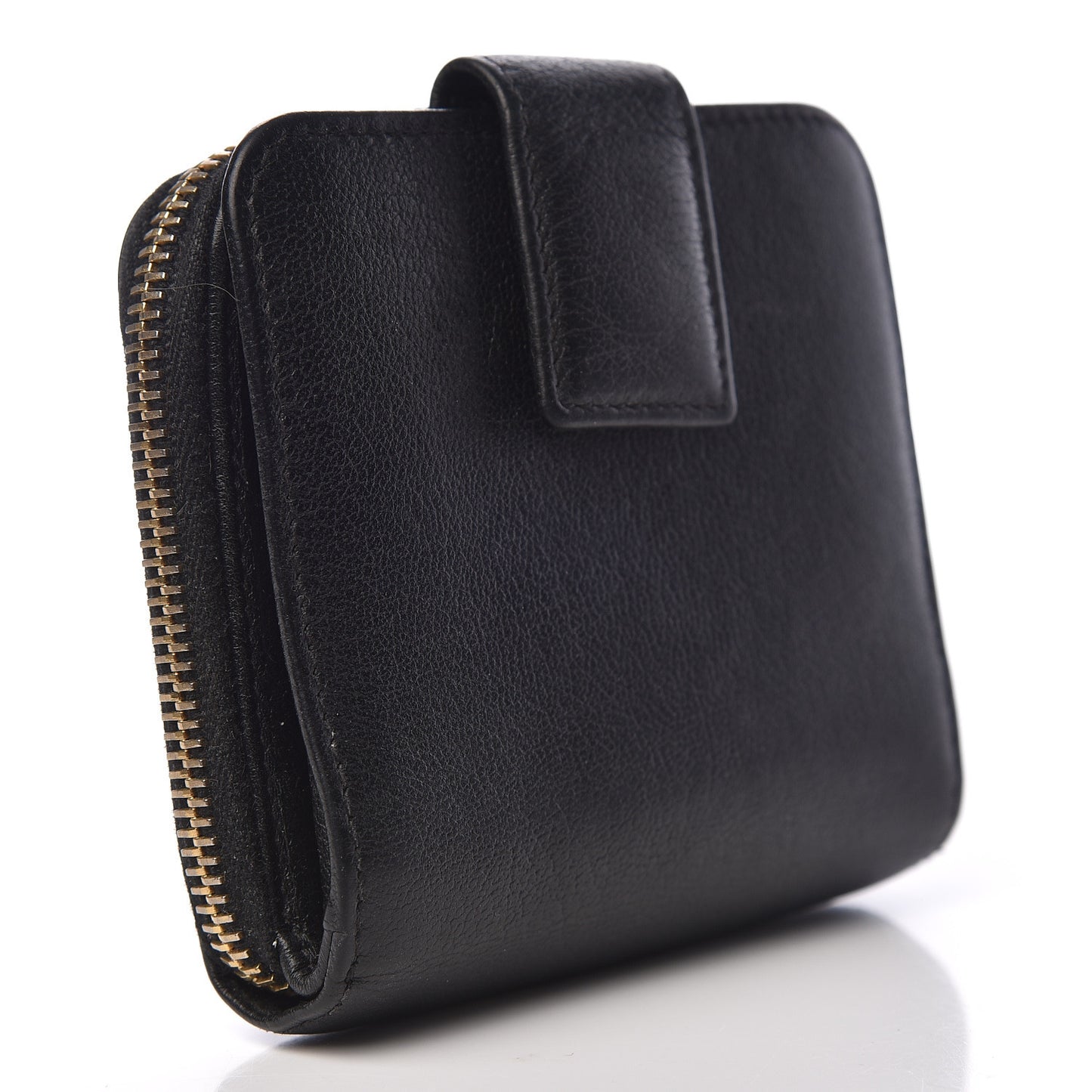 Goatskin Compact Wallet Black