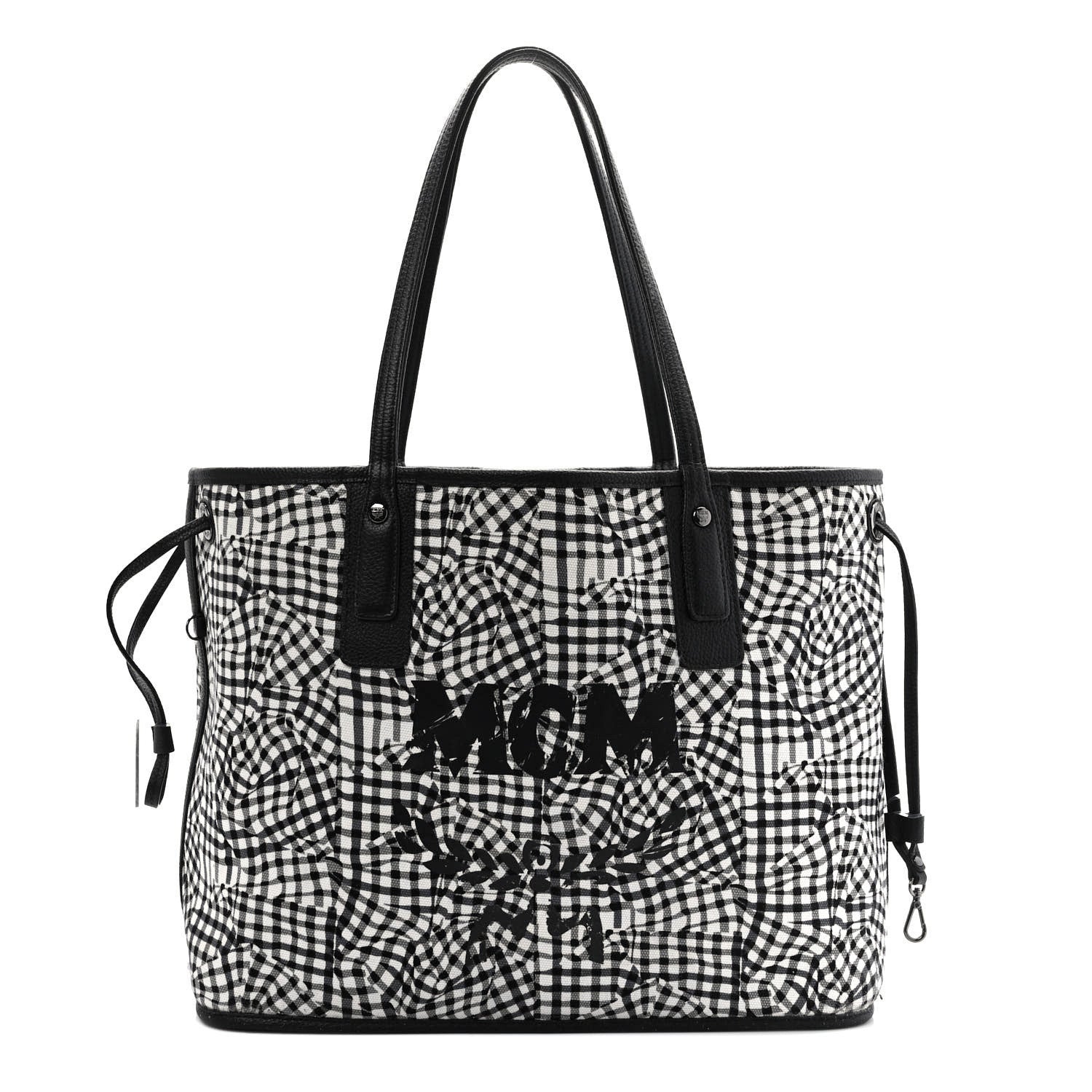 MCM Grained Calfskin Visetos Medium Liz Reversible Shopper Tote Black 3 of 15