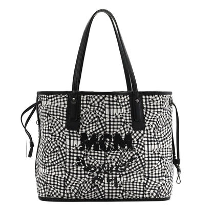 MCM Grained Calfskin Visetos Medium Liz Reversible Shopper Tote Black 3 of 15