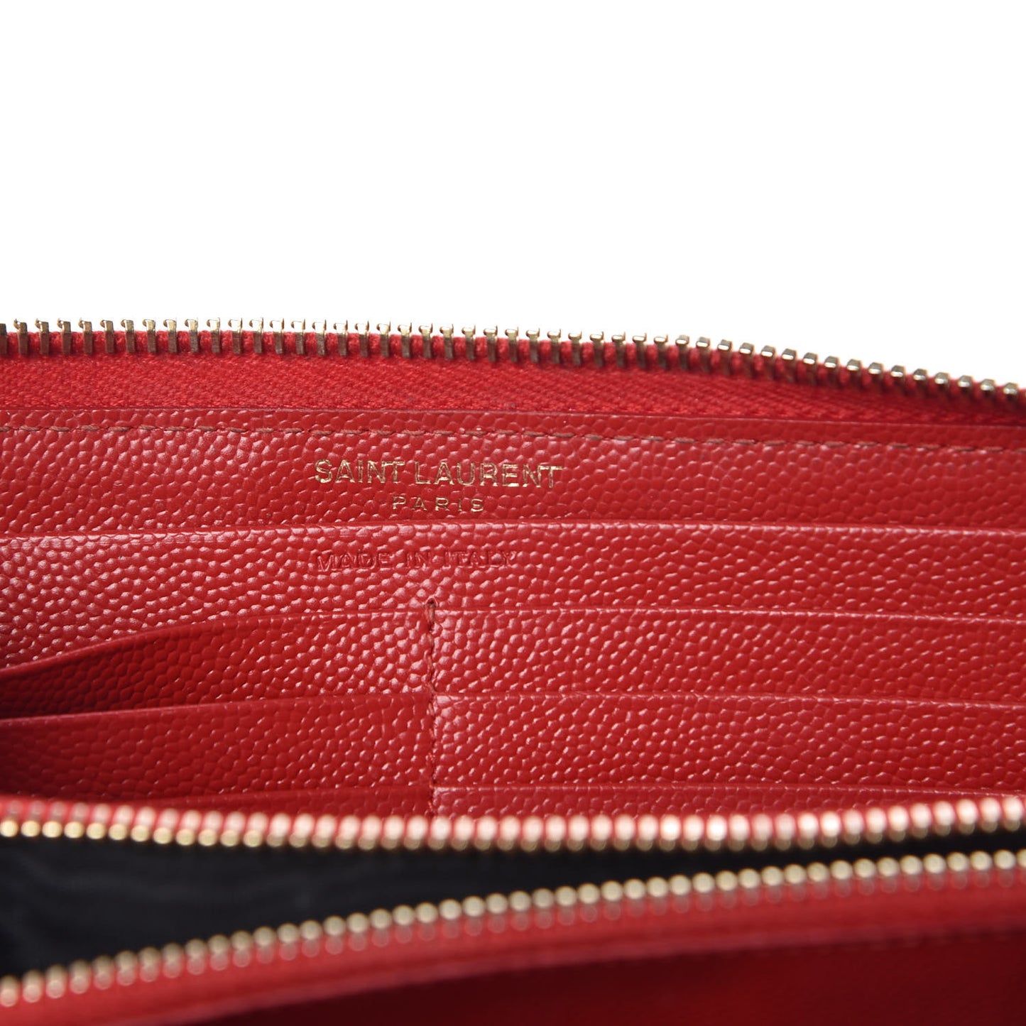 Grain De Poudre Matelasse Chevron Monogram Zip Around Wallet Red