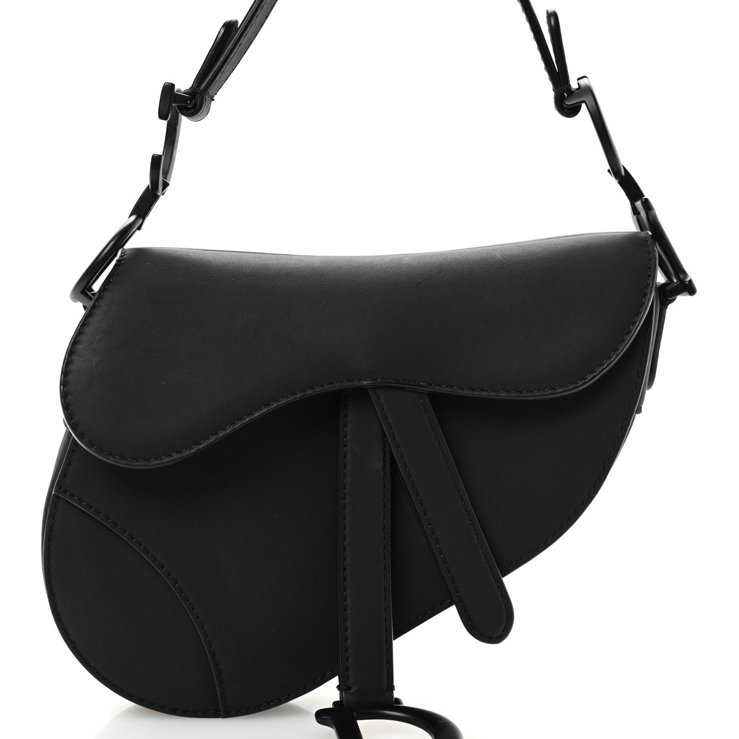Christian Dior Ultra Matte Calfskin Mini Saddle Bag Black 8 of 11
