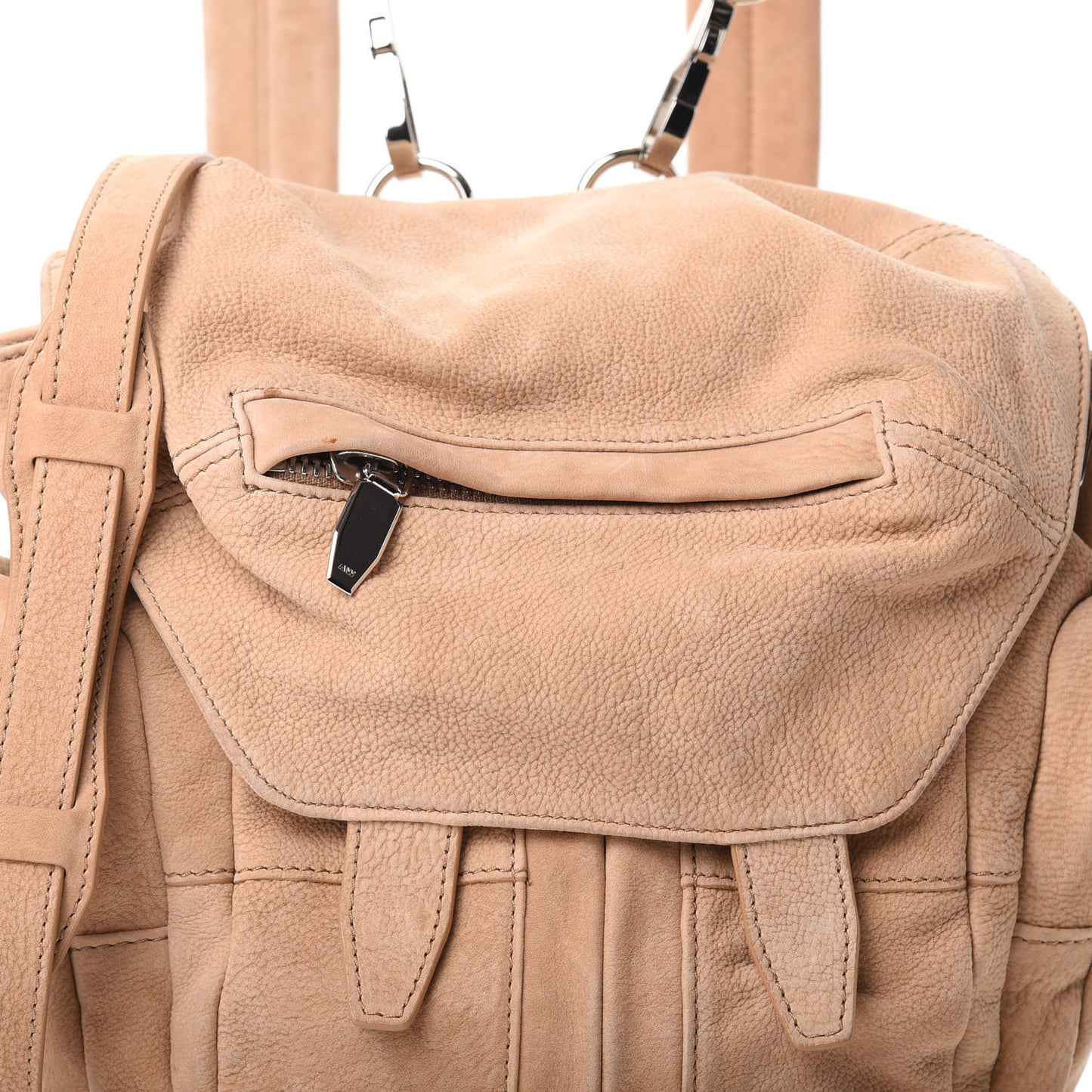 Nubuck Mini Marti Backpack Bag Beige Rhodium Hardware