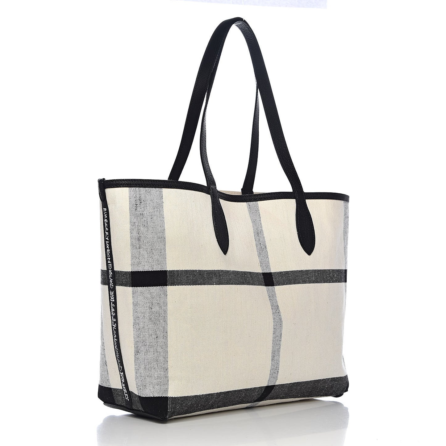 Coated Canvas Medium Reversible Doodle Tote White Black