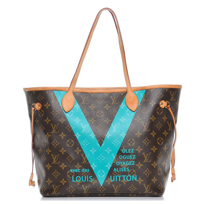 Louis Vuitton Monogram V Neverfull MM Turquoise 1 of 11