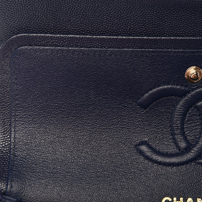Chanel Caviar Quilted Small Double Flap Navy 10 of 11