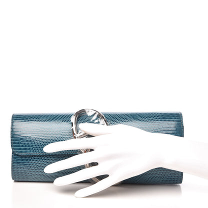 Hermes Lizard Egee Clutch Petrole 2 of 11