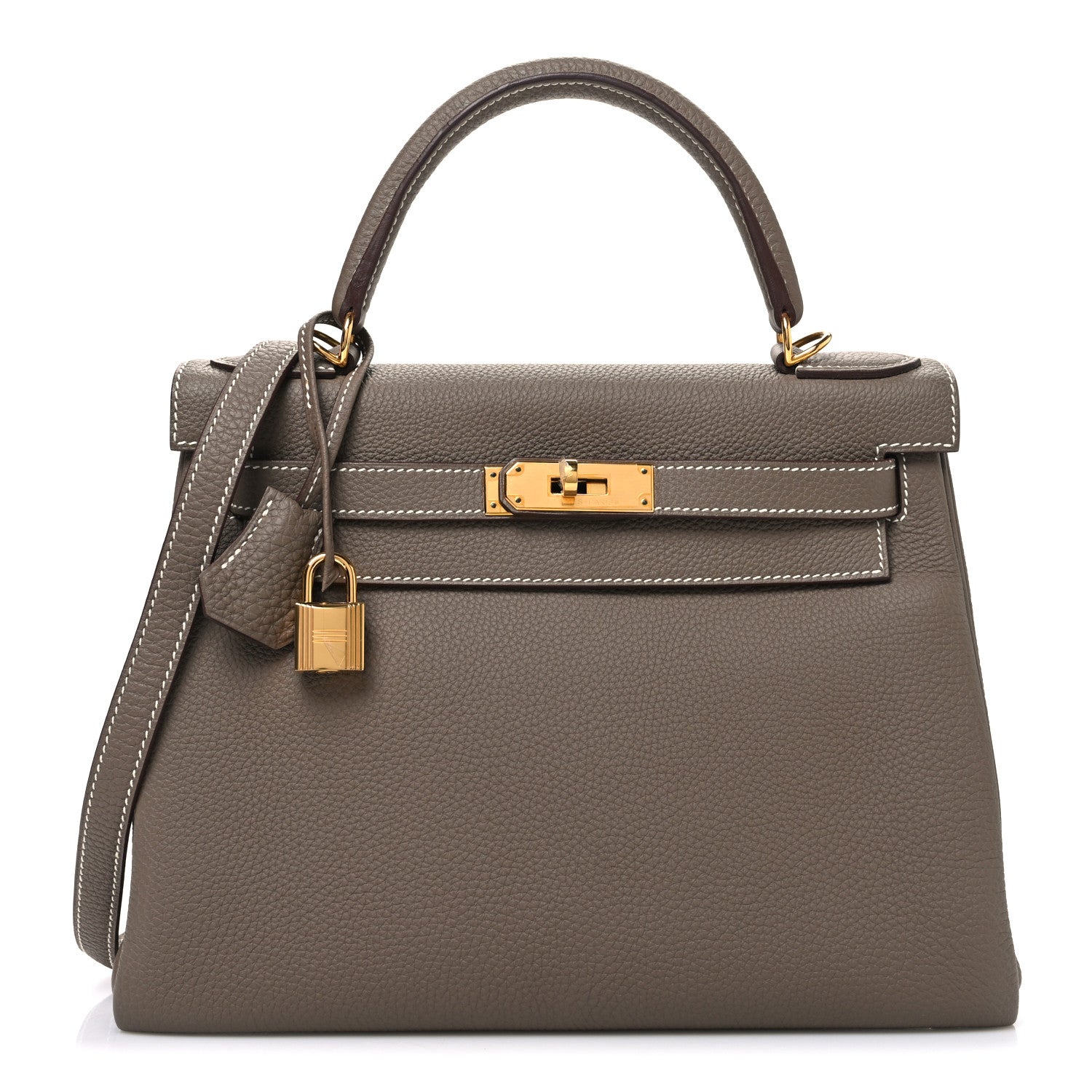 Hermes Togo Kelly Retourne 28 Etoupe 1 of 10
