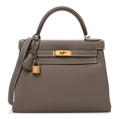 Hermes Togo Kelly Retourne 28 Etoupe 1 of 10