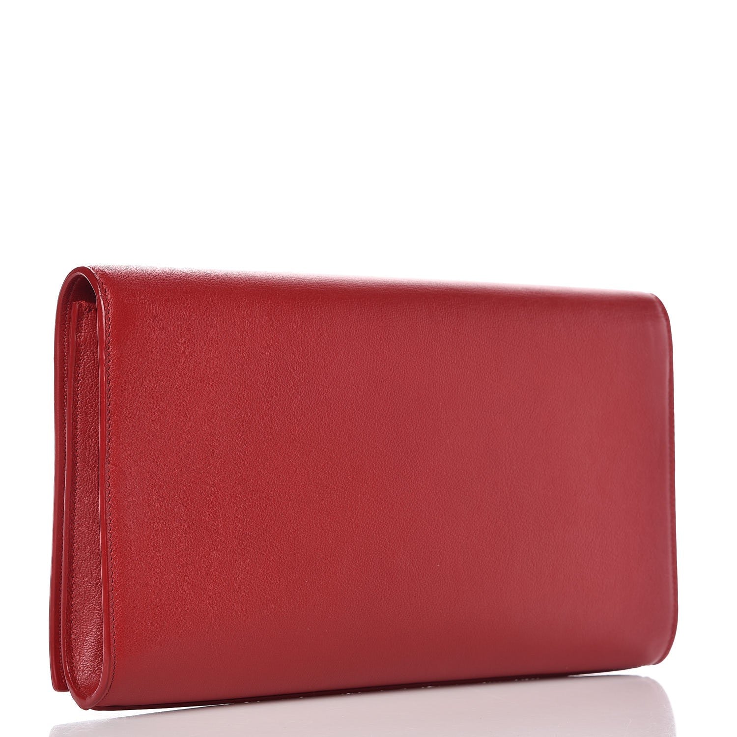 Saint Laurent Calfskin Monogram Large Belle De Jour Clutch Rouge Orient 3 of 6