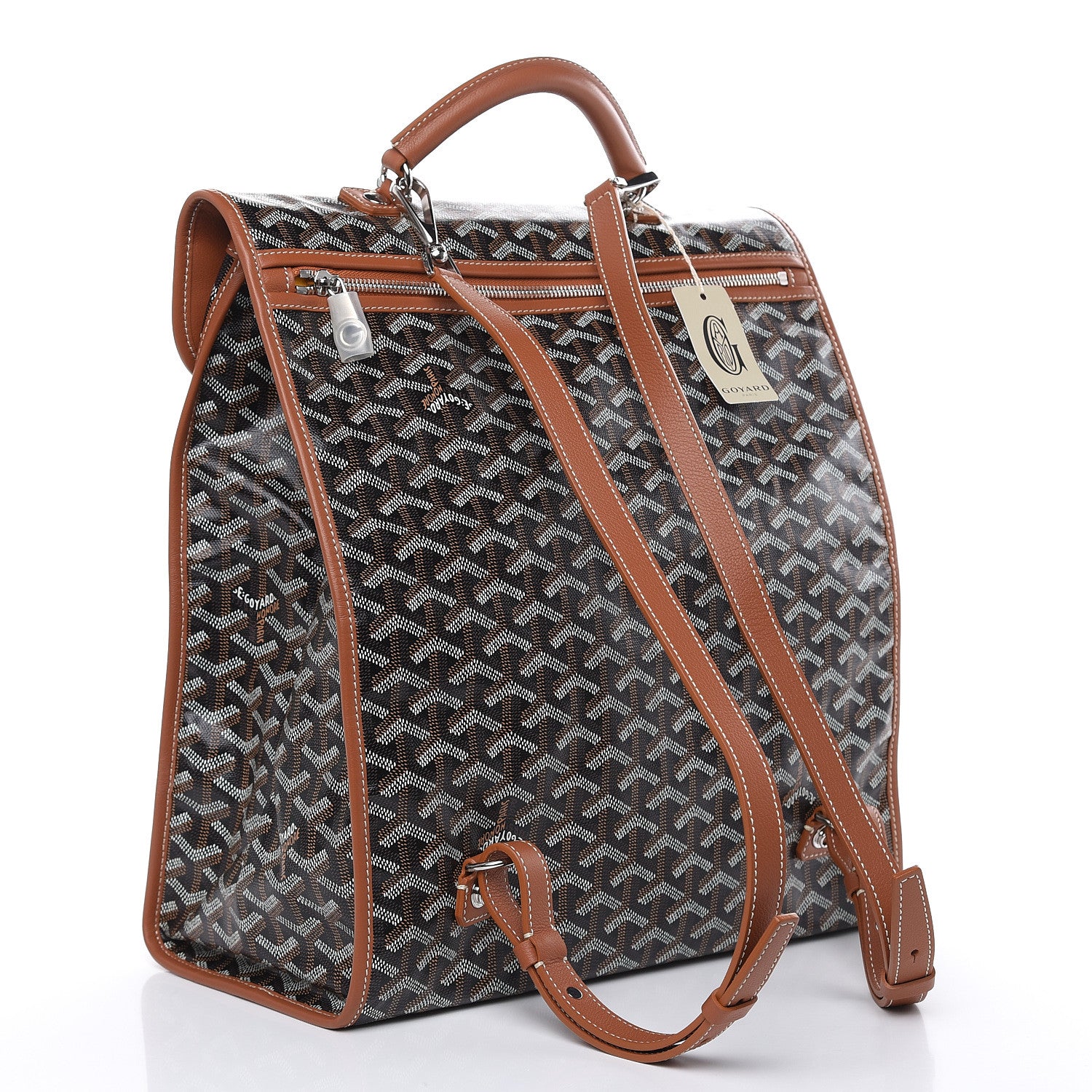 Goyard Goyardine Saint Leger Soft Briefcase Backpack Black Gold 3 of 10
