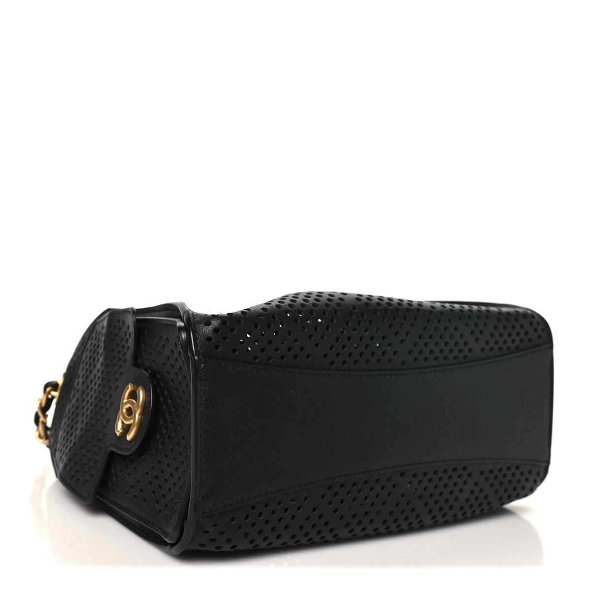 Chanel Perforated Calfskin Mini Chanel 25 Handbag Black 4 of 10