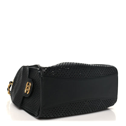 Chanel Perforated Calfskin Mini Chanel 25 Handbag Black 4 of 10