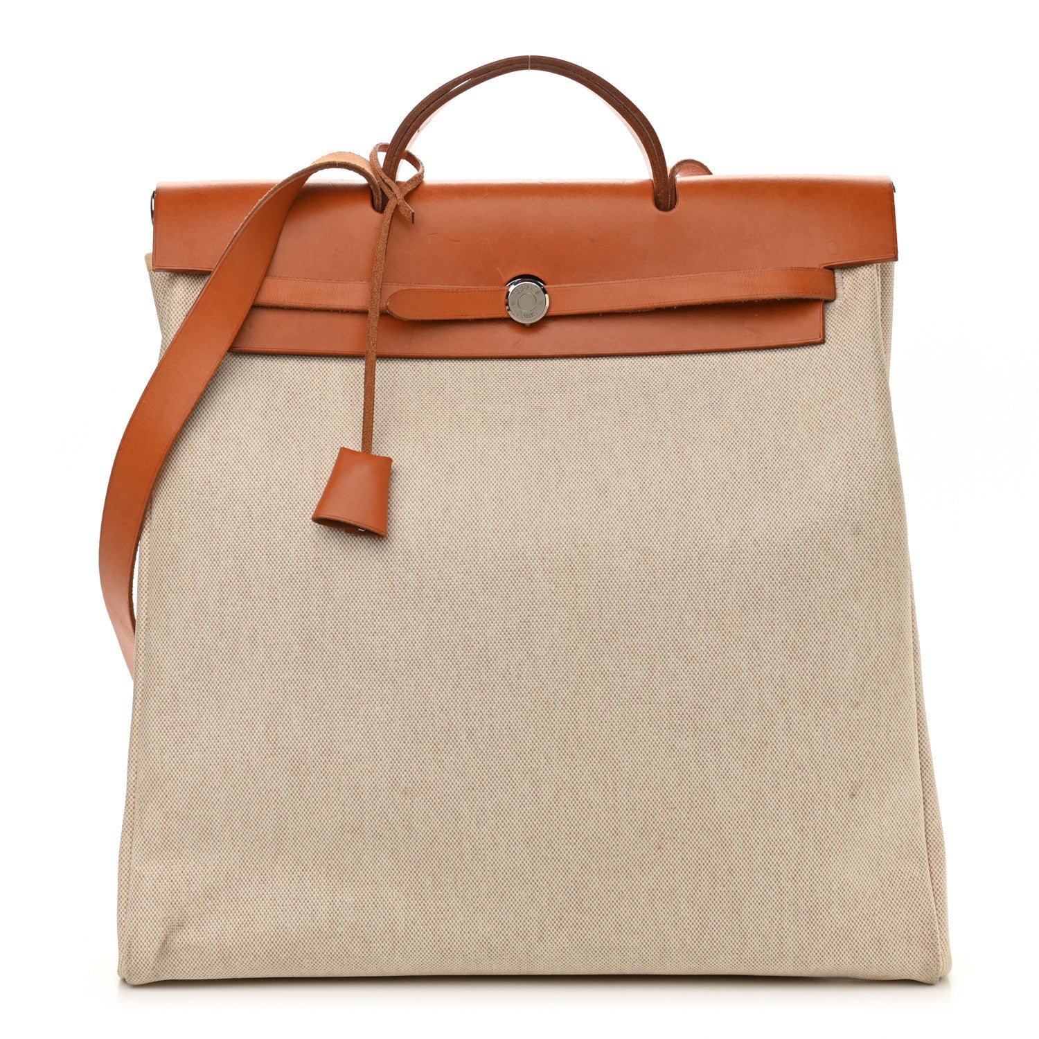 Hermes Toile Vache Calfskin Herbag 39 MM Natural 1 of 15