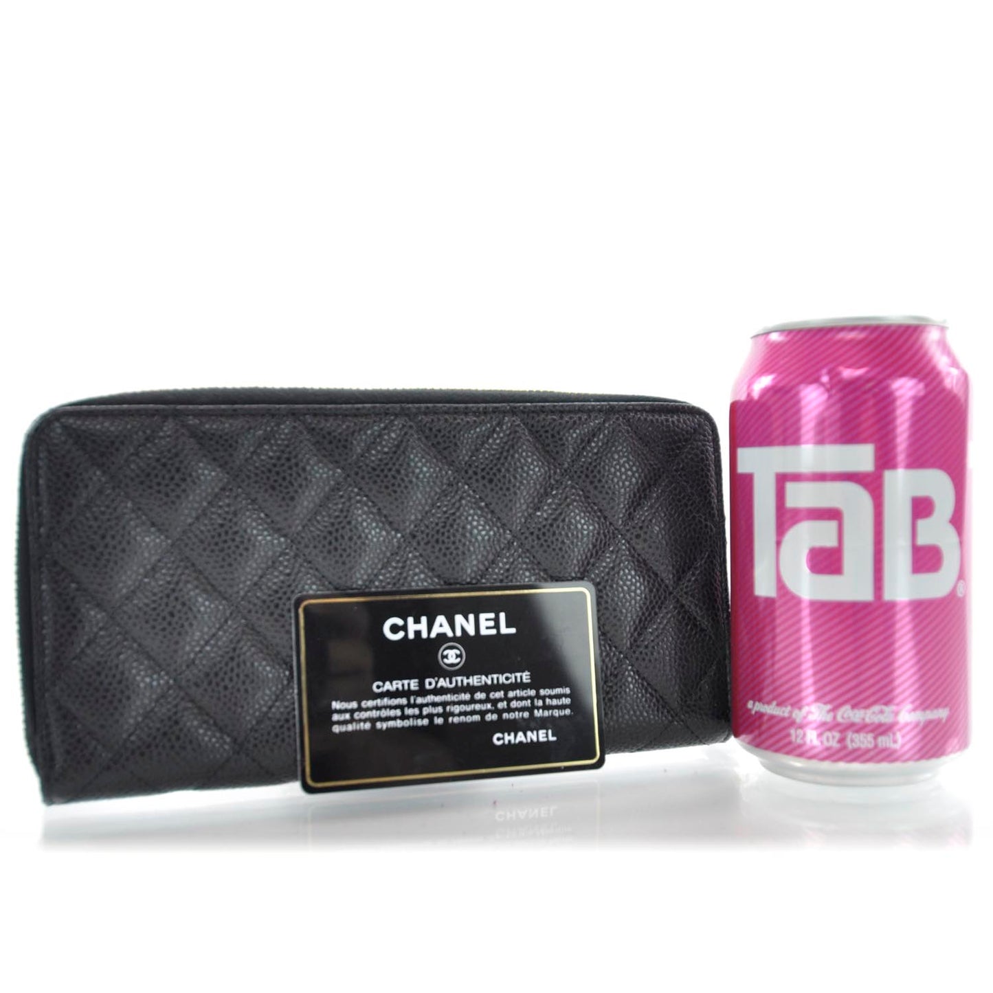 Caviar Large Gusset Zip Around Wallet Black